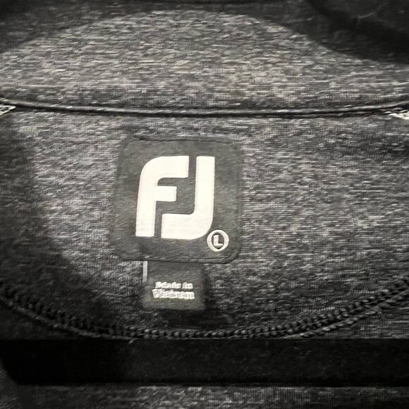 Footjoy Men's Grey and Black Pullover Quarter Zip Size Large - Picture 3 of 8